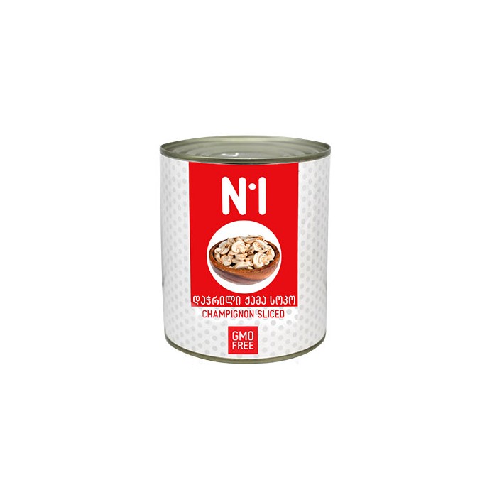 „N1“ ქამა სოკოს კონსერვი, დაჭრილი 800 გ.