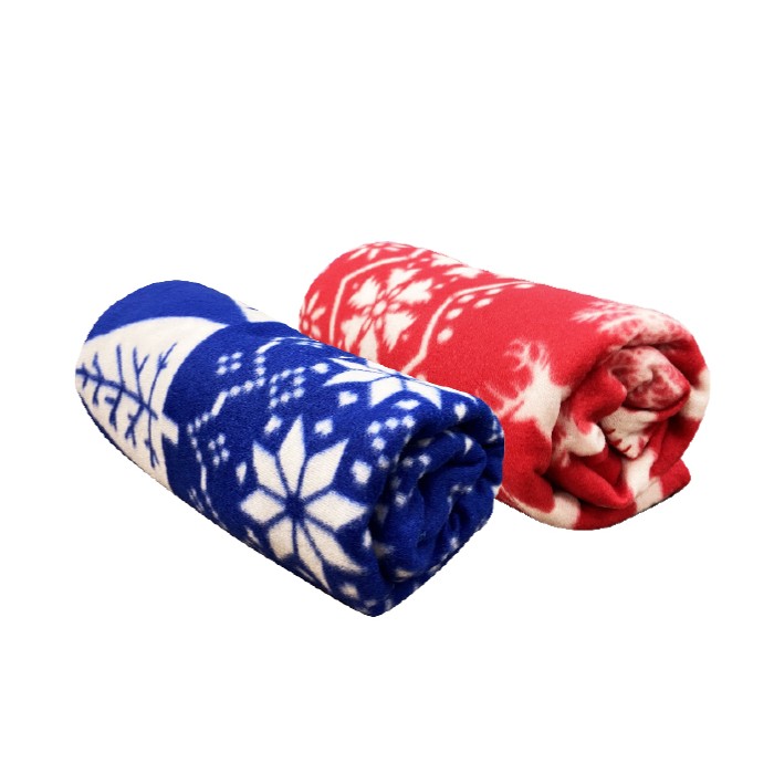 პლედი საახალწლო ირმებით/ფიფქებით 127X152 სმ.