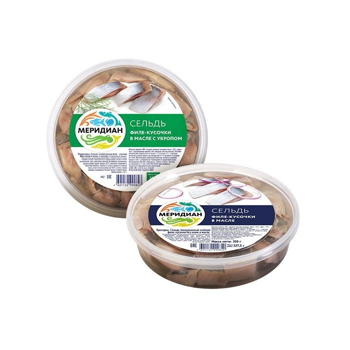 „მერიდიანი“ შებოლილი ქაშაყის ფილე ზეთში/კამით 350 გ