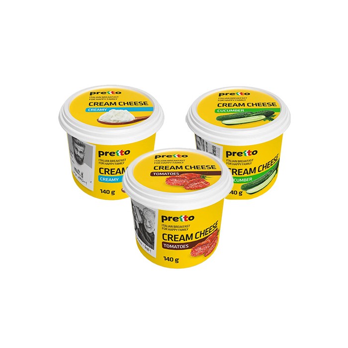 „პრეტო“ ხაჭოს ყველი/კრემ ყველი 65% 140 გ