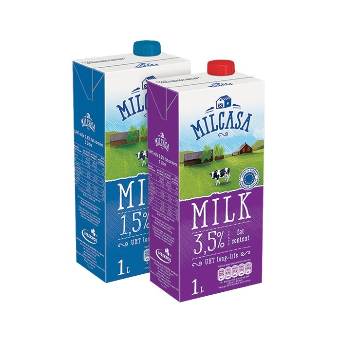 „მილკასა“ რძე ულტრაპასტერიზებული 1.5%;  3.5% 1 ლ