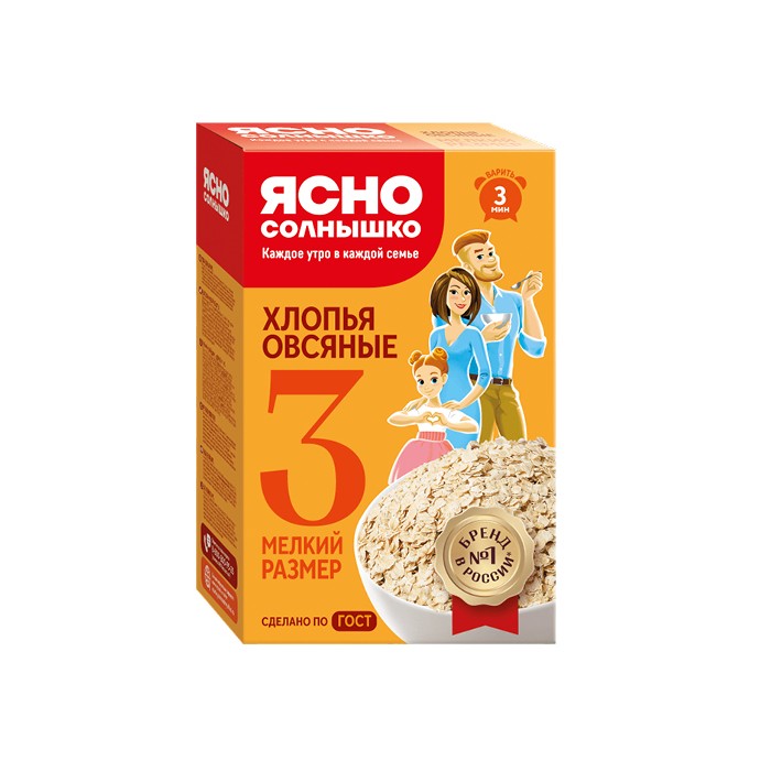 „იასნო სოლნიშკო“ შვრიის ფანტელი №3 350 გ